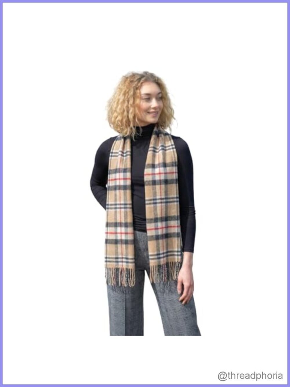 100% Merino Wool Irish Scarf Tartan Plaid Warm Winter Wrap